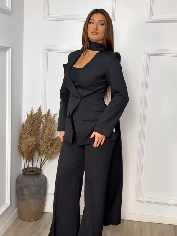 Kostum klasik per femra i zi elegant me shall